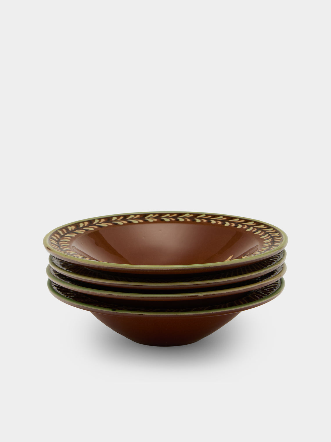 Poterie d’Évires - Animals Hand-Painted Ceramic Breakfast Bowls (Set of 4) - Light brown - ABASK