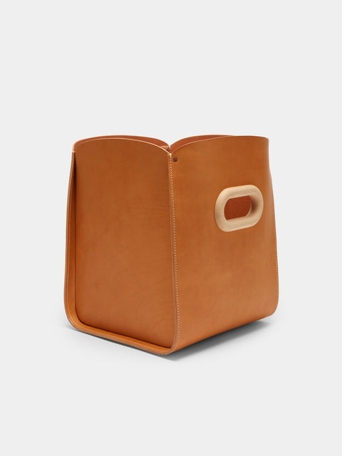 Otzi Studio - Leather Ample Small Storage Basket - Tan - ABASK - 