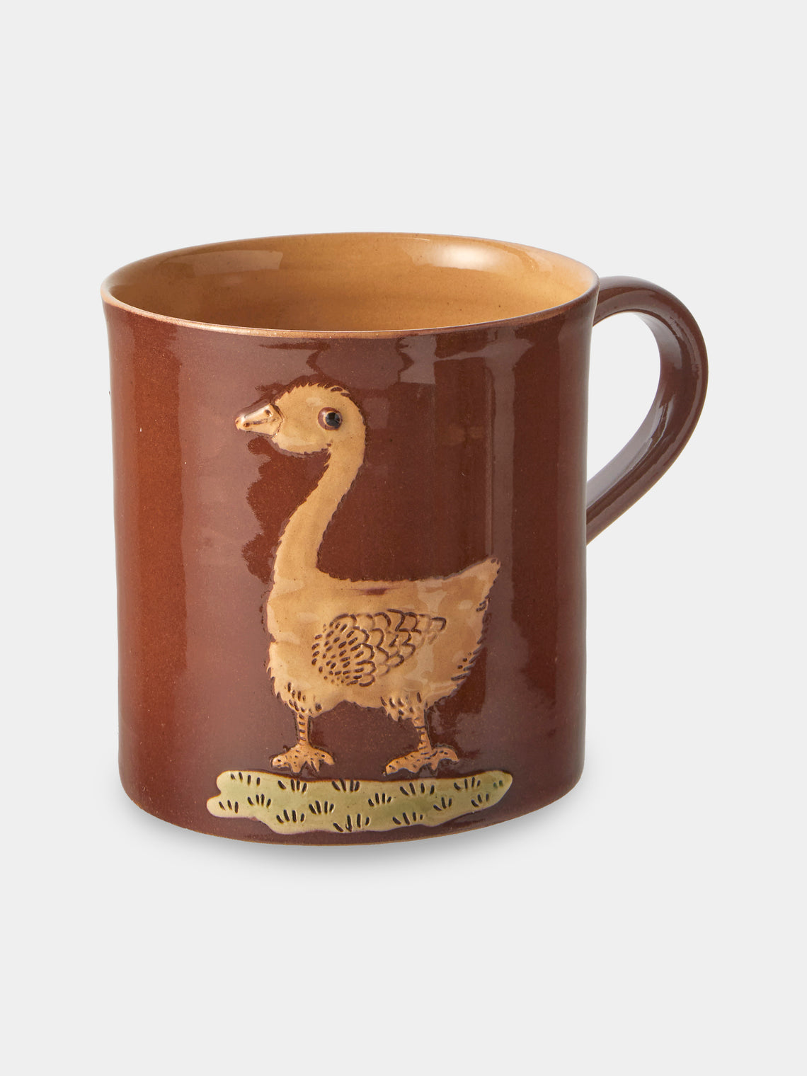 Poterie d’Évires - Animals Hand-Painted Ceramic Mugs (Set of 4) - Light Brown - ABASK
