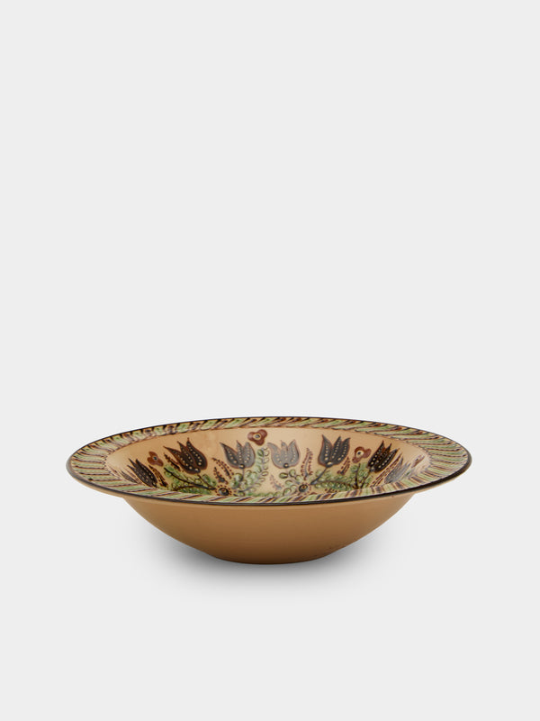 Poterie d’Évires - Flowers Hand-Painted Ceramic Serving Bowl - Cream - ABASK - 