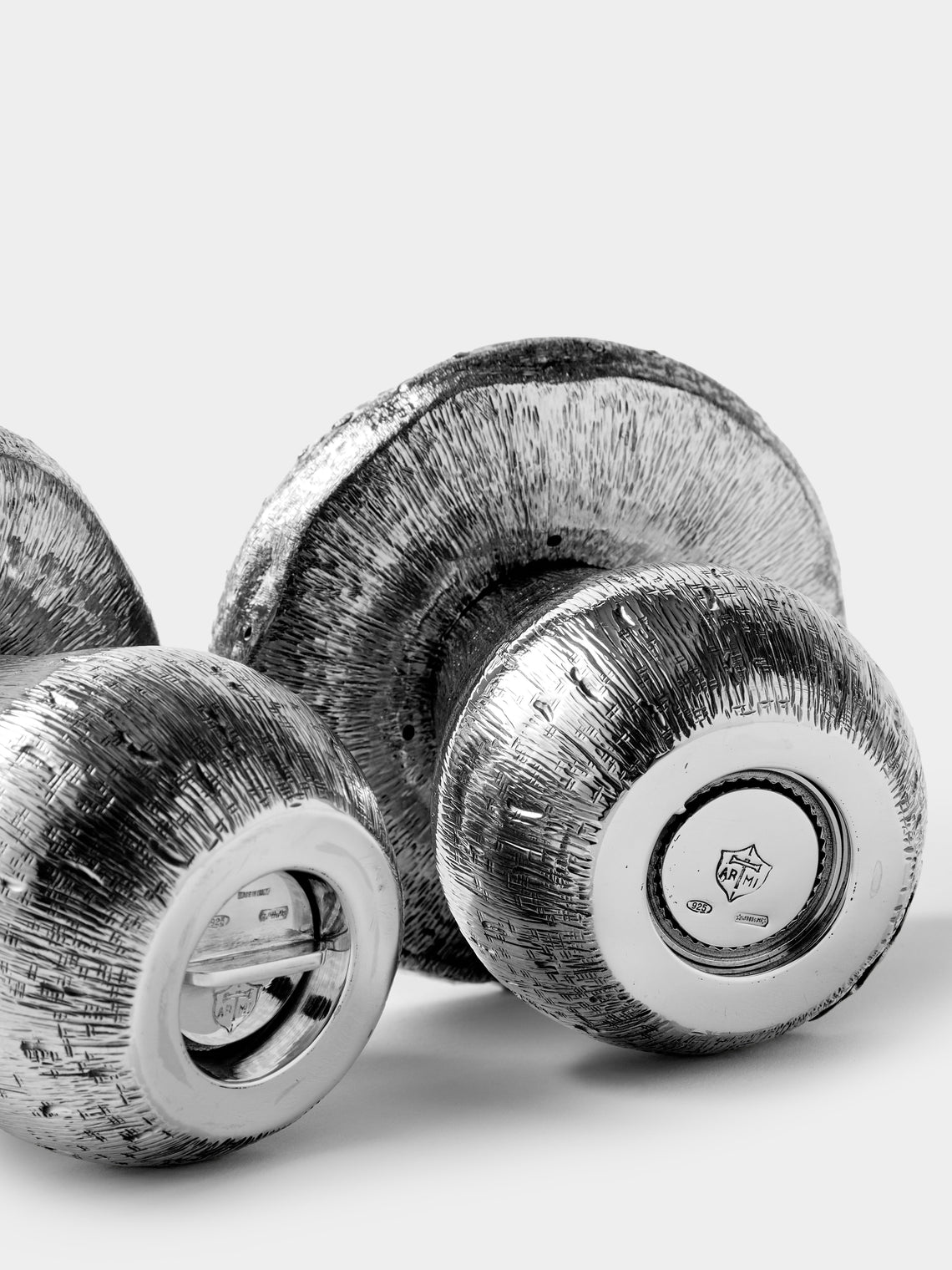 Milanese Silver - Mushroom Sterling Silver Salt and Pepper Shakers (Set of 2) - Silver - ABASK