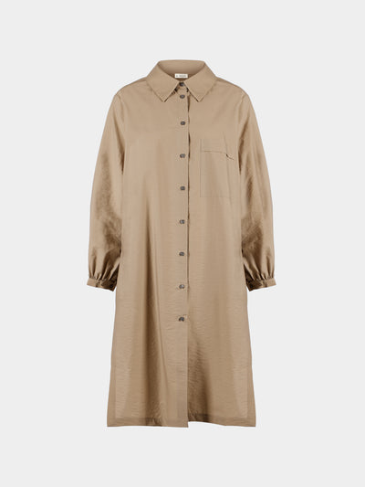 A.Shirt - Irene Linen Shirt Dress | Size: XS - Khaki - ABASK - 