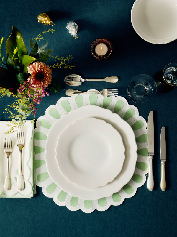 Bourg Joly Malicorne - Festons Ceramic Dessert Plates (Set of 4) -  - ABASK