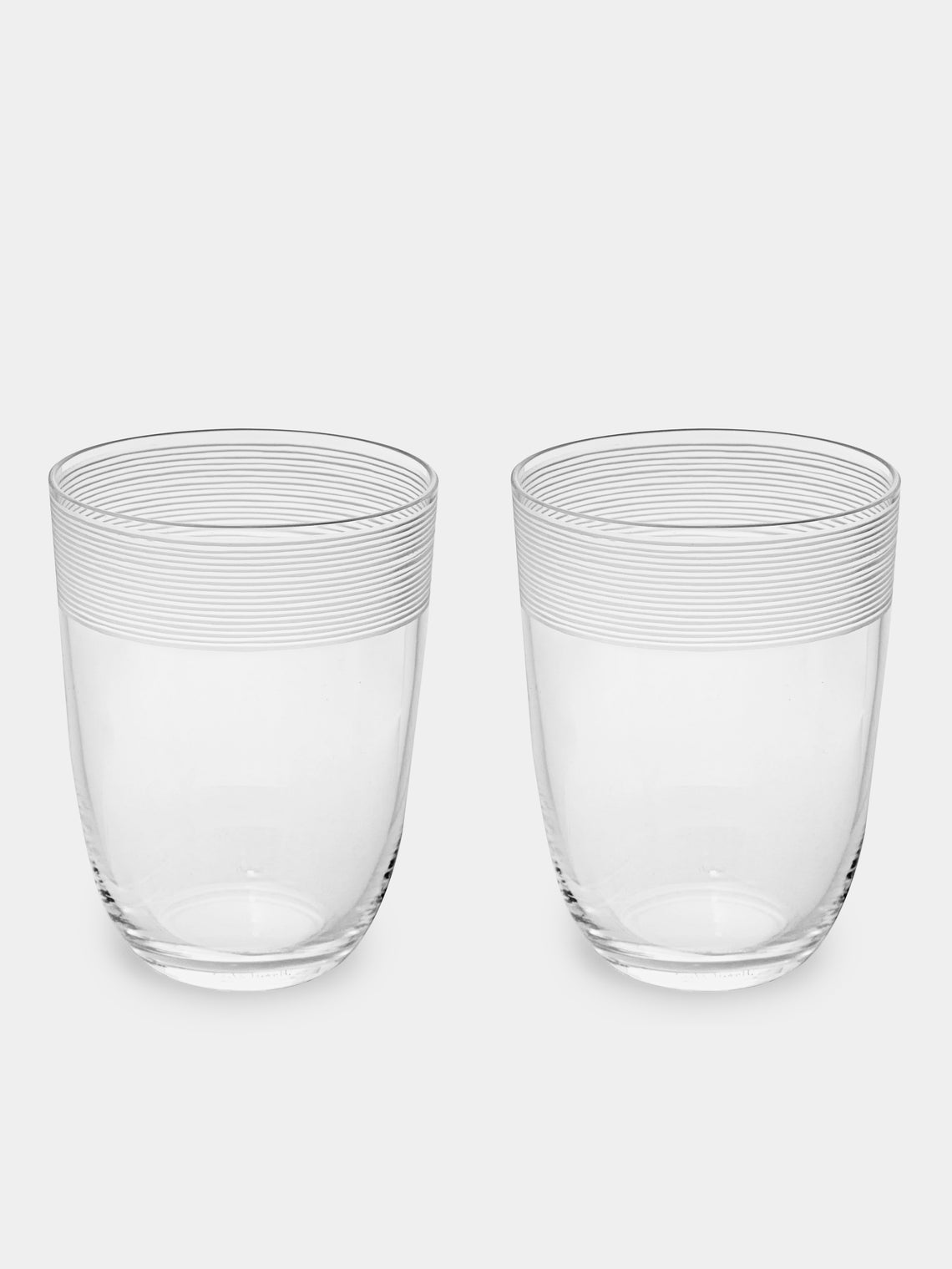 Carlo Moretti - Fili Molati Hand-Blown Murano Water Glasses (Set of 2) - Clear - ABASK