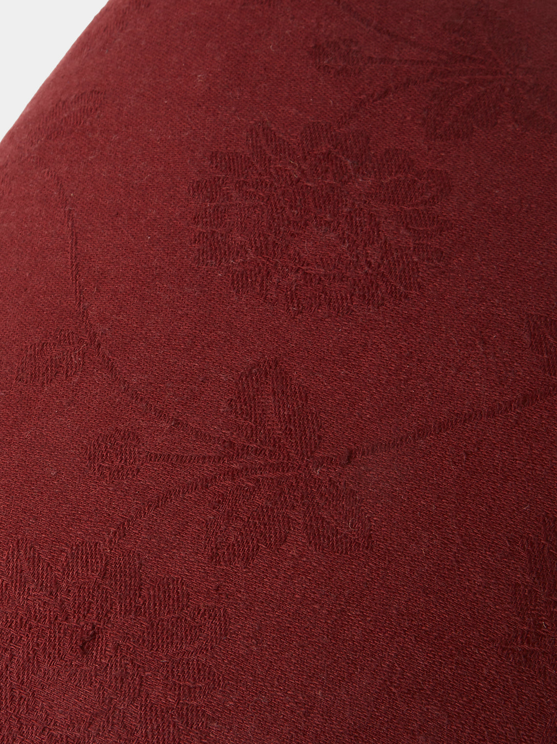 By Walid - 19th-Century Needlepoint Wool, Linen and Damask Cushion (17.5in/45cm) - Multiple - ABASK