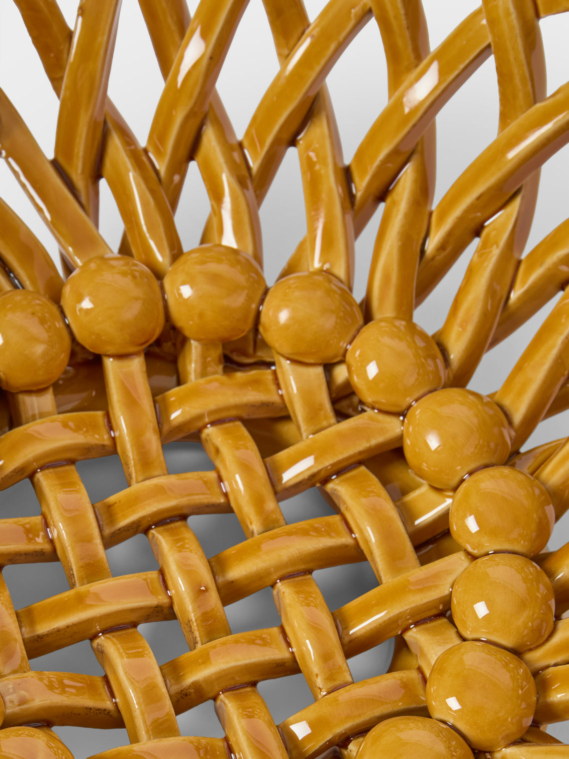 Maison Pichon Uzès - Hand-Glazed Ceramic Braided Serving Bowl - Yellow - ABASK