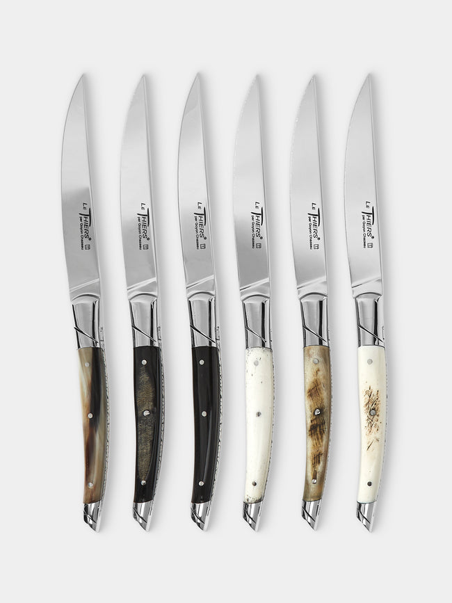 Multiple Le Thiers Prestige Mixed Horn Table Knives (Set of 6) by Goyon ...