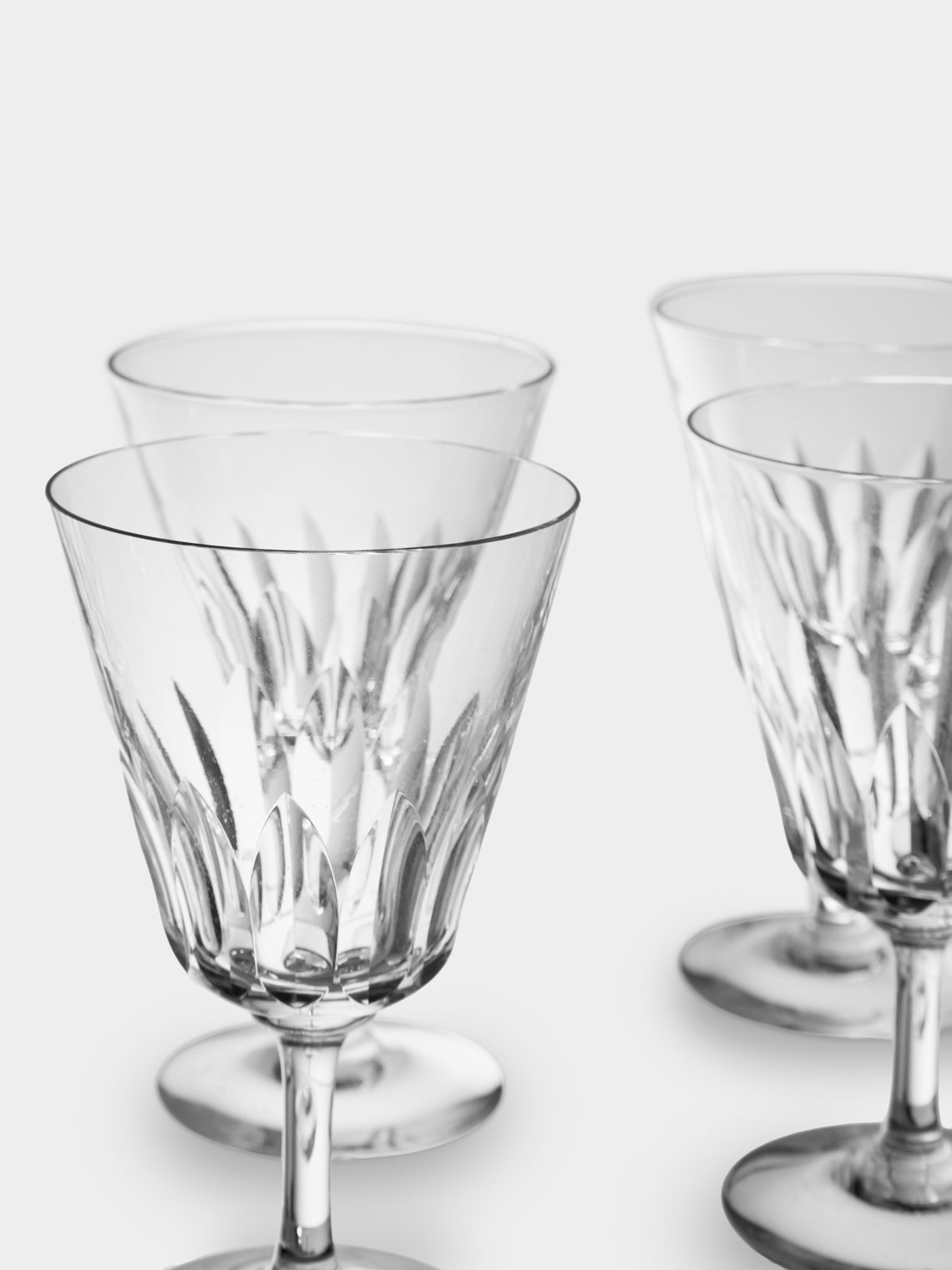 Antique and Vintage - 1970s Baccarat Crystal  Wine Glasses (Set of 10) - Clear - ABASK