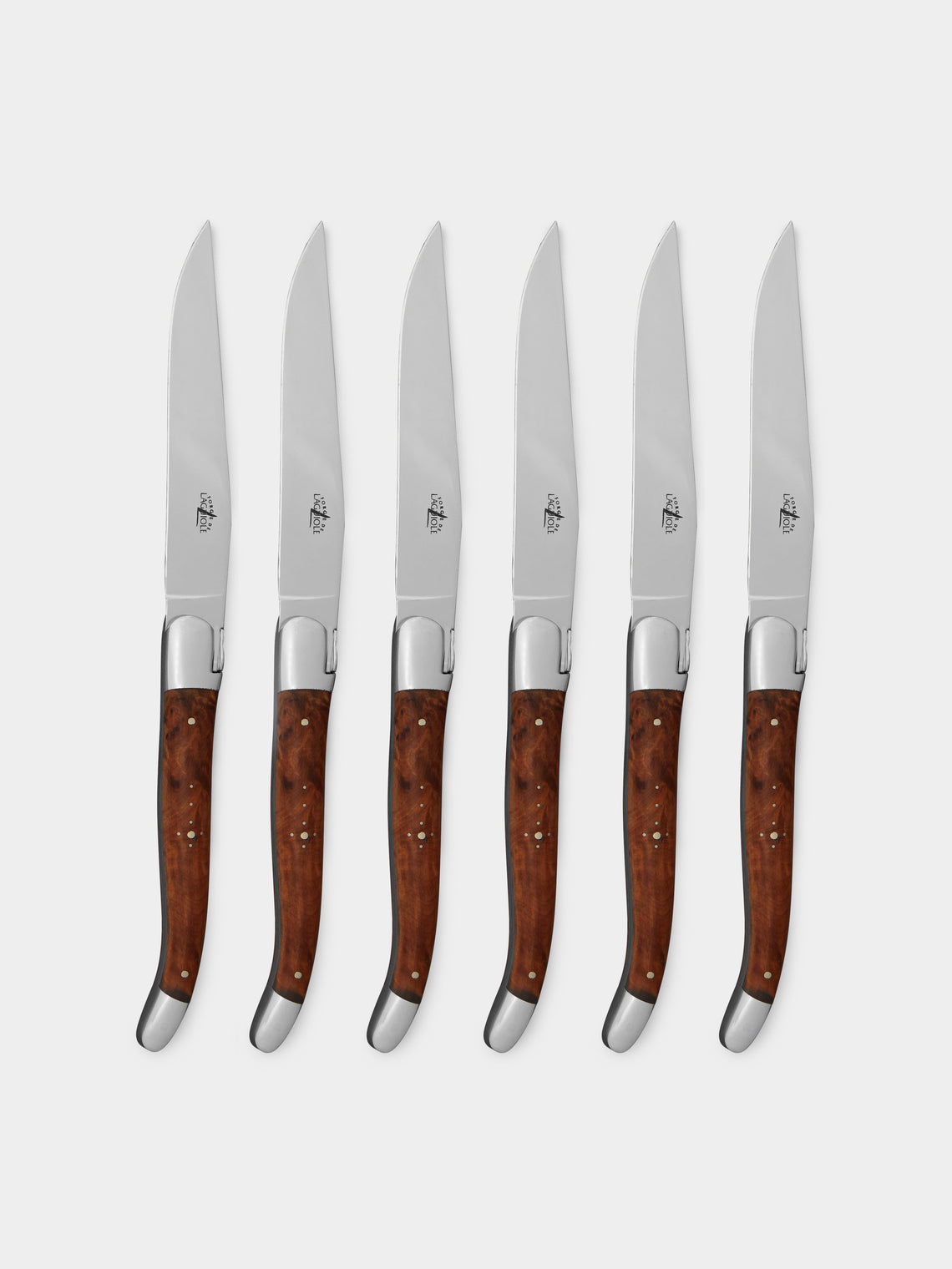 Forge de Laguiole - Thuya Wood Steak Knives (Set of 6) - Silver - ABASK