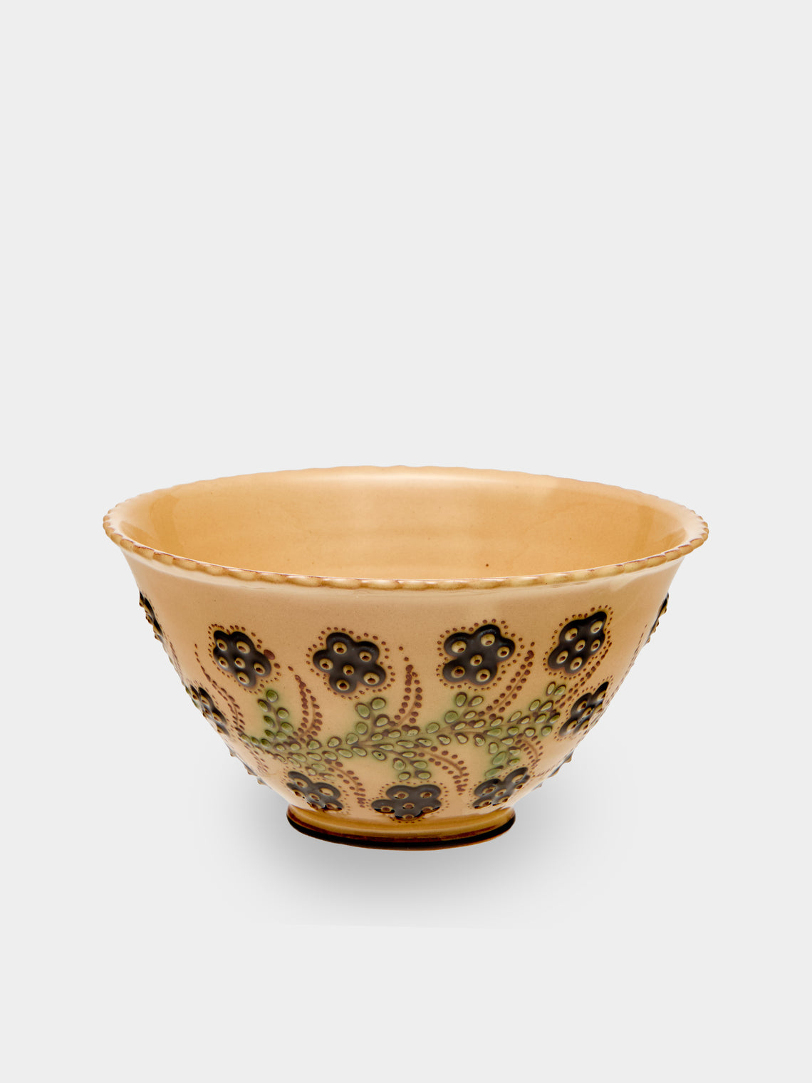 Poterie d’Évires - Flowers Hand-Painted Ceramic Mini Salad Bowl - Cream - ABASK - 