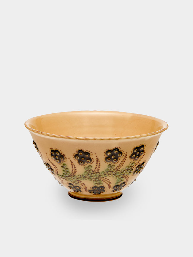 Poterie d’Évires - Flowers Hand-Painted Ceramic Mini Salad Bowl - Cream - ABASK - 