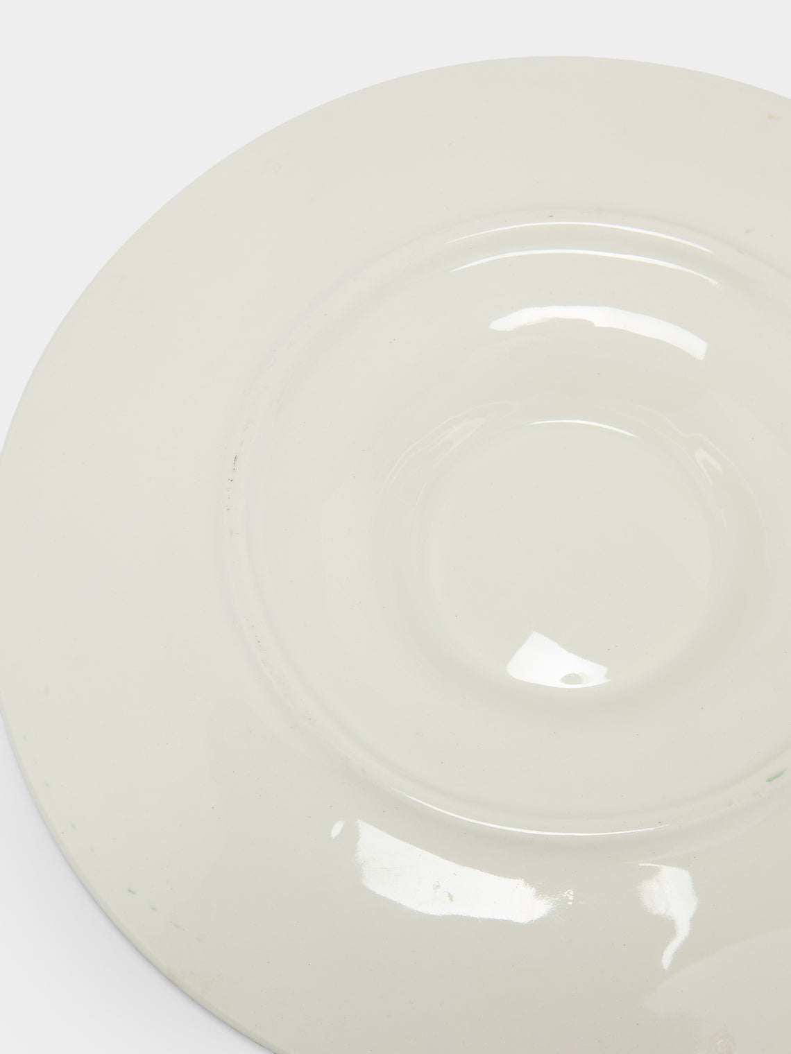 Antique and Vintage - 1950s Ceramic Oyster Plates – 9.5in/24cm (Set of 10) - Green - ABASK