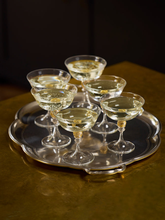 Cosi Tabellini - Britannia Pewter Tray (19.5in/50cm) - Silver - ABASK