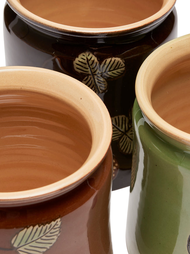 Poterie d’Évires - Fruits Hand-Painted Ceramic Confiture Pots (Set of 3) - Multiple - ABASK