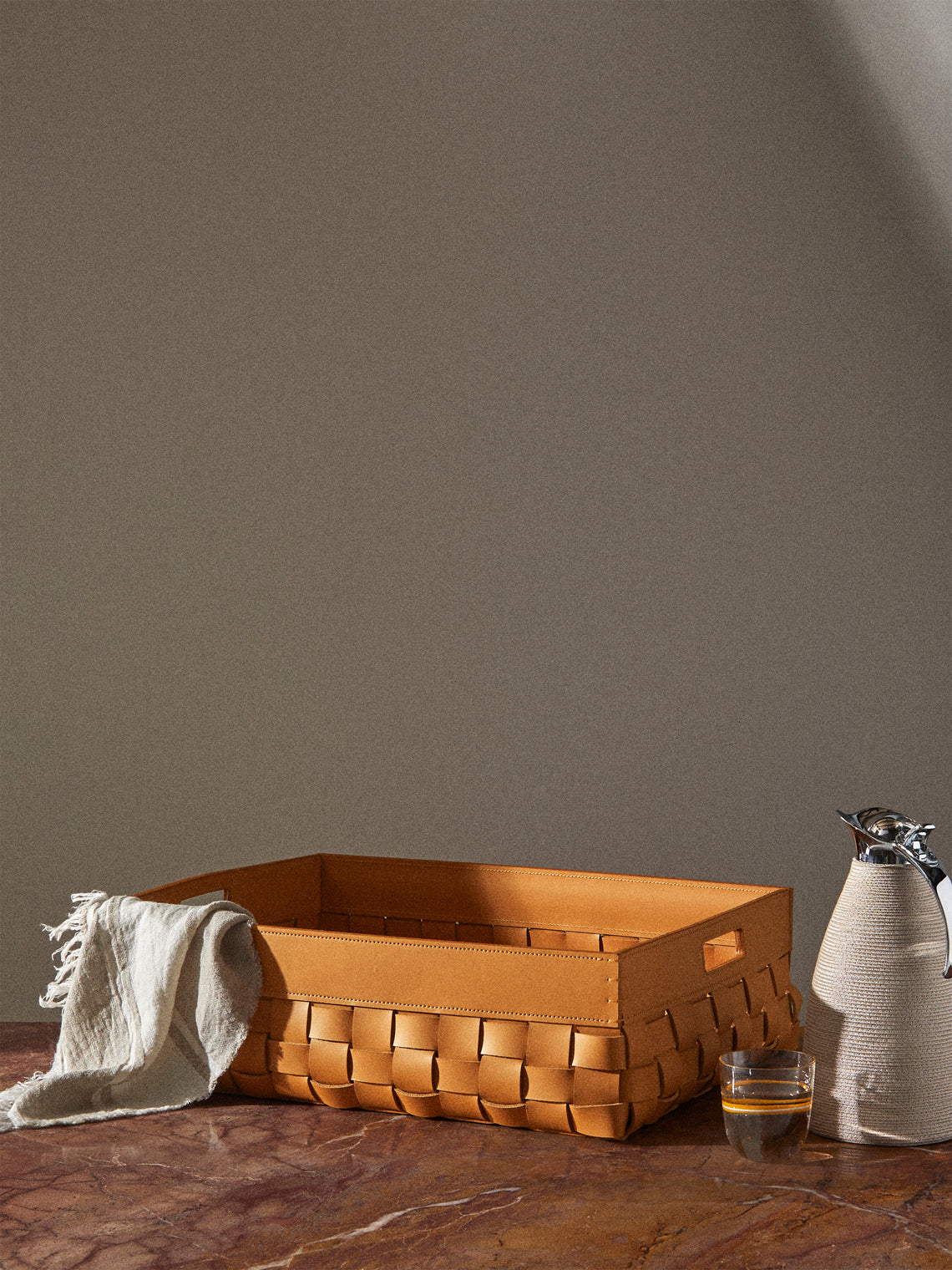 Riviere - Barcelona Water-Resistant Leather Large Basket - Tan - ABASK