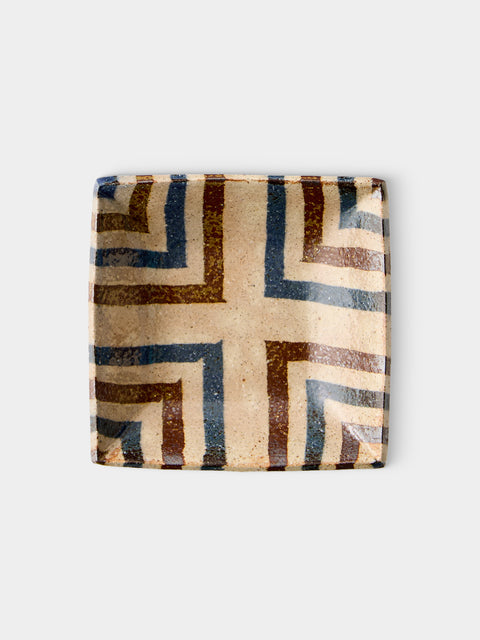 Makidani-gama - Nerikomi Ceramic Square Plates – 5in/13cm (Set of 4) - Multiple - ABASK - 