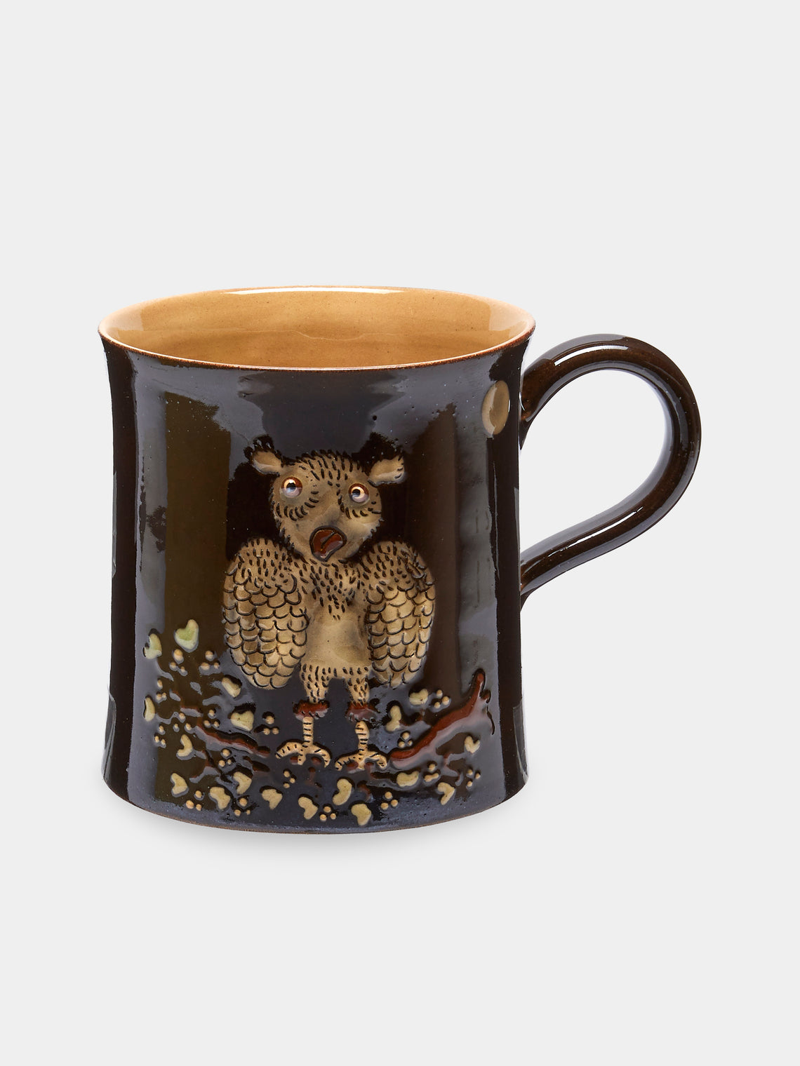 Poterie d’Évires - Animals Hand-Painted Ceramic Mugs (Set of 6) - Dark brown - ABASK