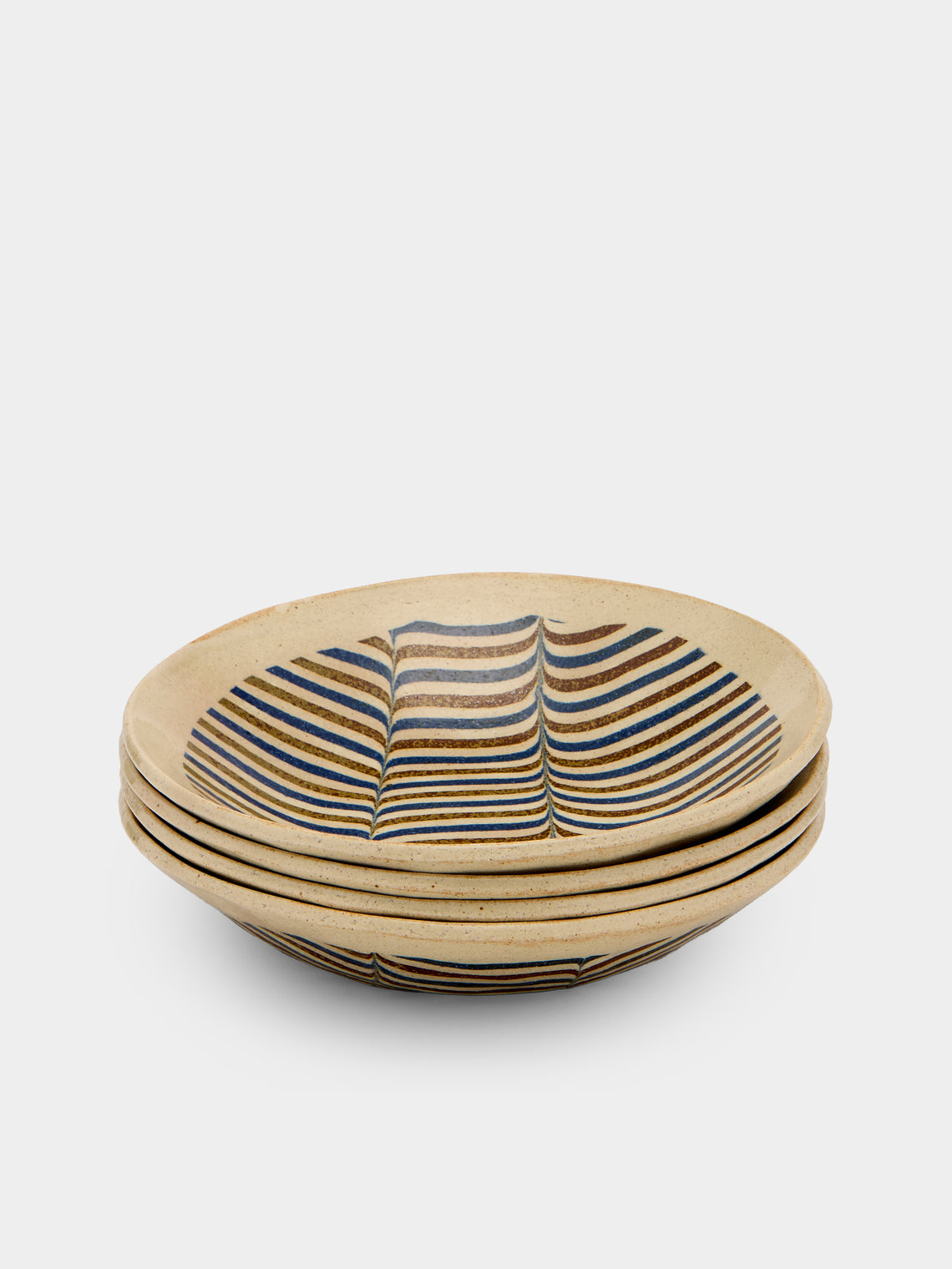 Makidani-gama - No. 1 Nerikomi Ceramic Plates – 10in/25cm (Set of 4) - Multiple - ABASK