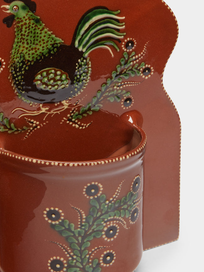 Poterie d’Évires - Flowers Hand-Painted Ceramic Single Utensil Holder -  - ABASK