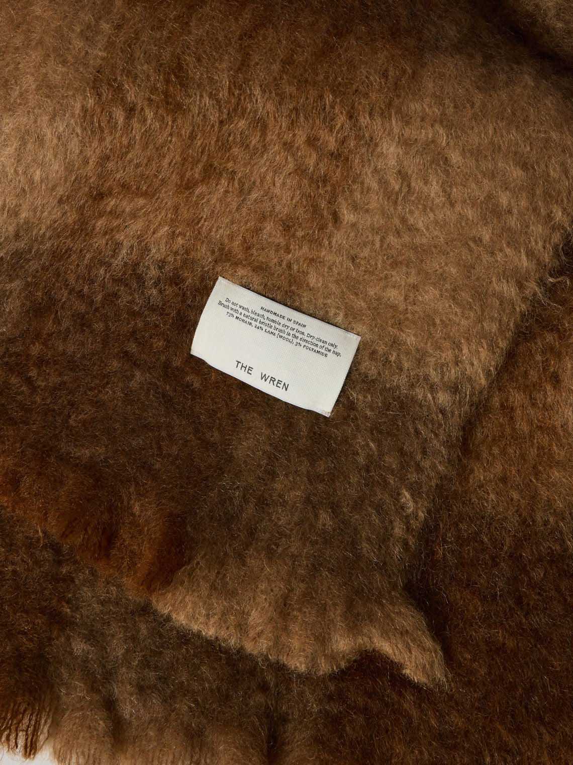 The Wren - Arbor Handwoven Mohair and Wool Throw (76.5in/1.95m) - Brown - ABASK