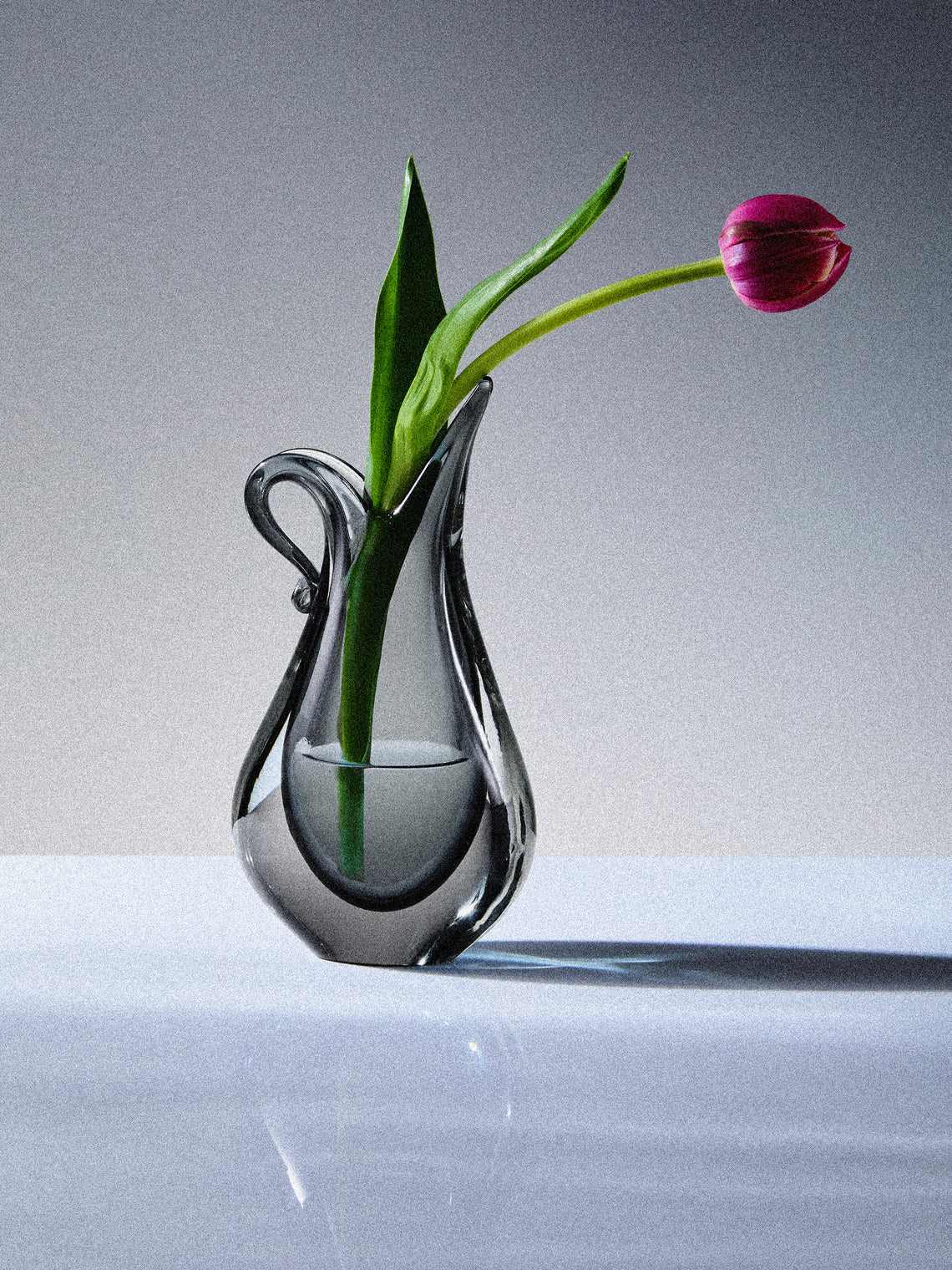 Antique and Vintage - Mid-Century Crystal Vase - Gray - ABASK