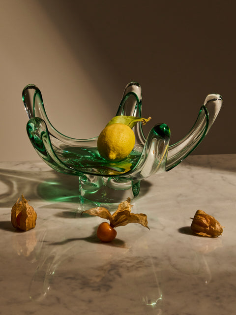 Antique and Vintage - 1950s Murano Glass Bowl - Green - ABASK