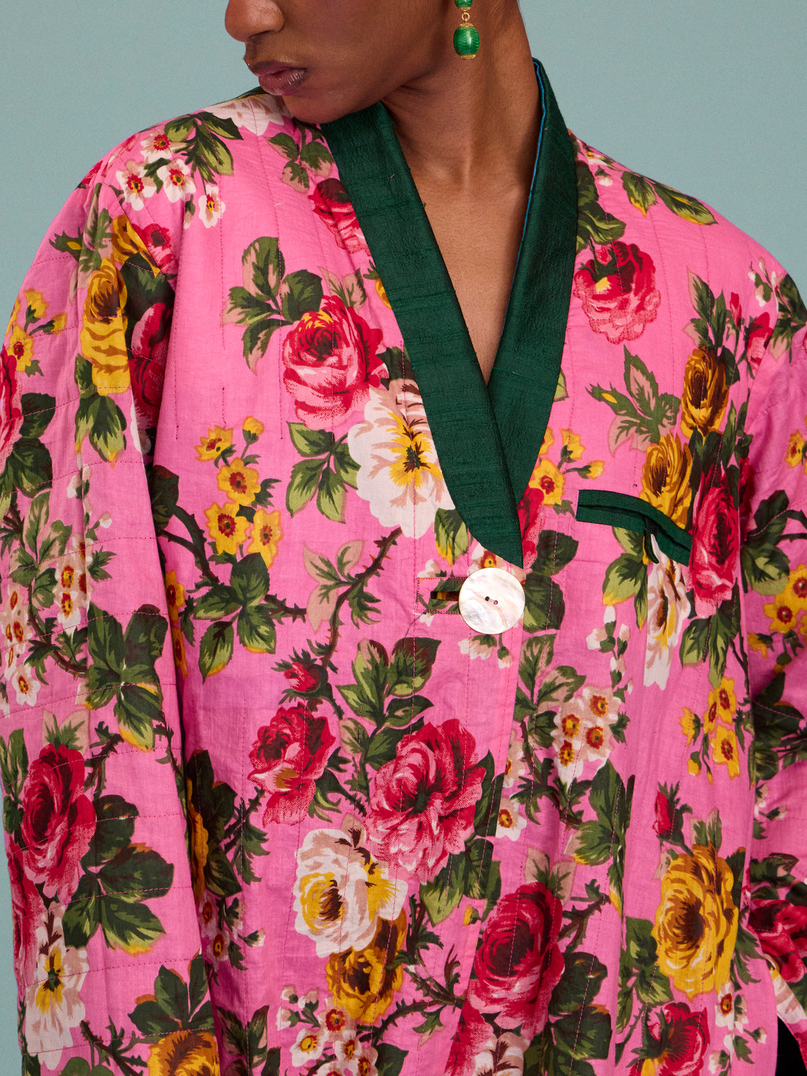 Nazzy Beglari - Hand-Loomed Ikat Cotton Reversible Chapan-Style Robe | One Size - Multiple - ABASK