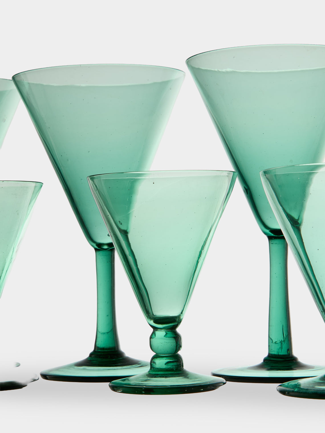 Antique and Vintage - 1930s Venetian Wine and Liqueur Glasses (Set of 12) - Green - ABASK