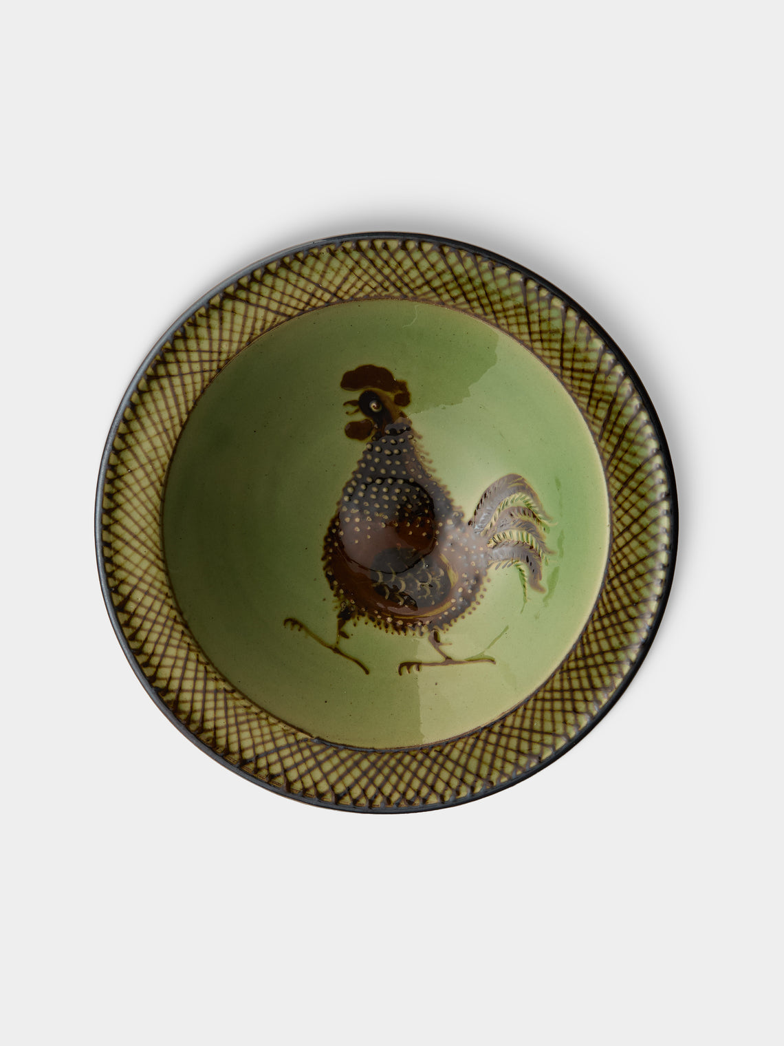 Poterie d’Évires - Animals Hand-Painted Ceramic Breakfast Bowls (Set of 4) - Green - ABASK