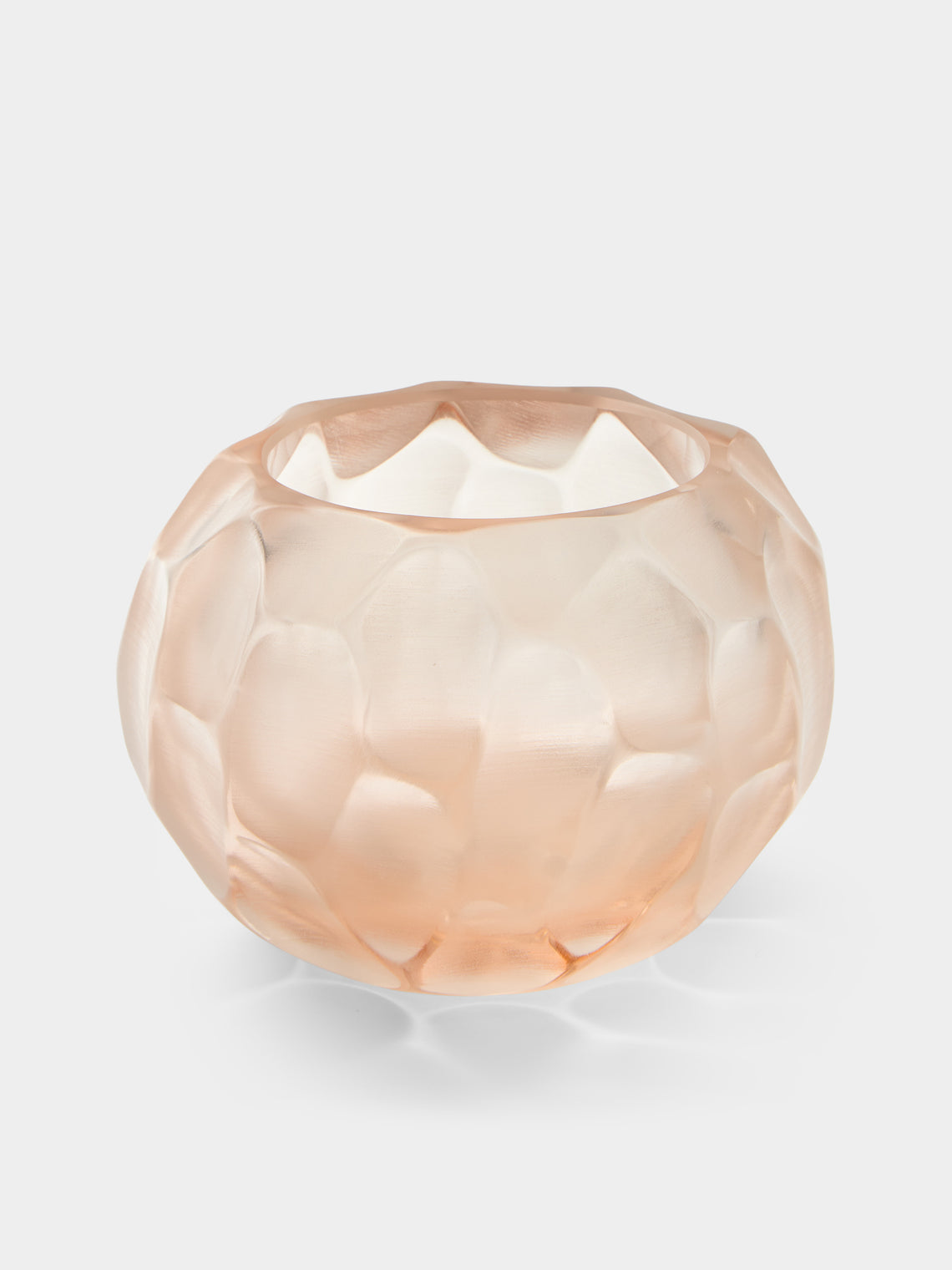 Micheluzzi Glass - Bocia Rose Bamboo Hand-Blown Murano Glass Vase (6in/15cm) - Pink - ABASK - 