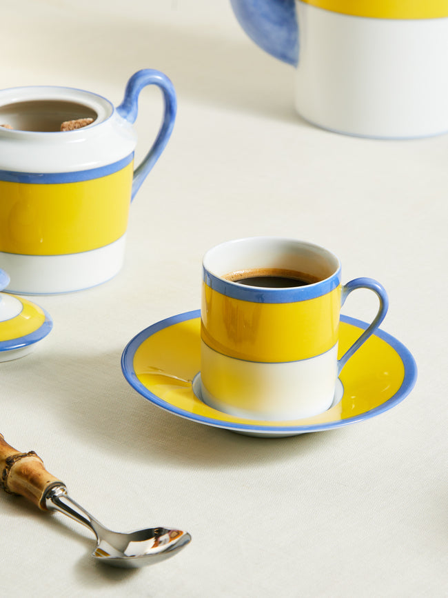 Robert Haviland & C. Parlon - Monet Porcelain Coffee Cup and Saucer (Set of 2) - Yellow - ABASK