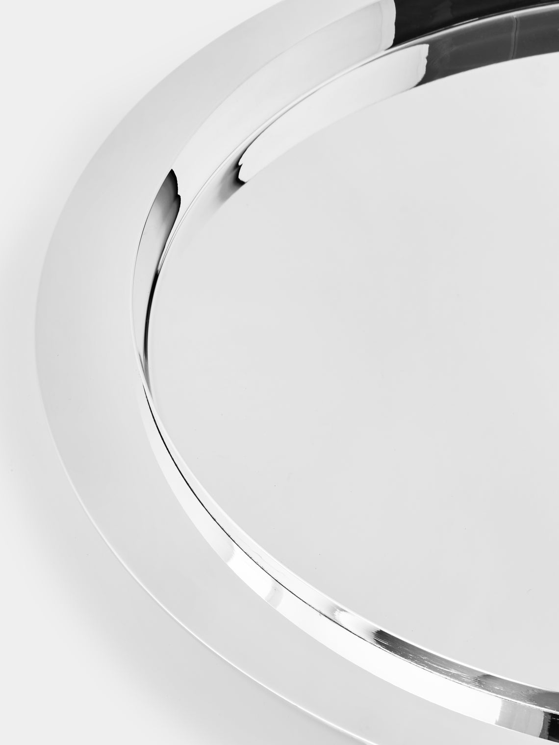 Ercuis - Escapade Saturne Silver-Plated Round Tray (15in/38.5cm) - Silver - ABASK
