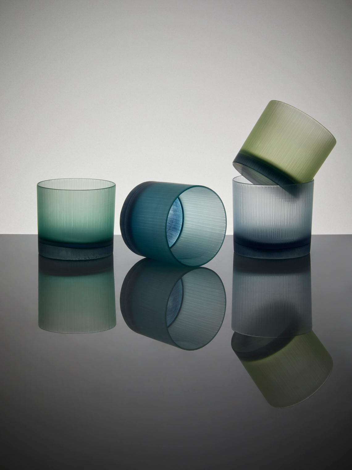 Takeyoshi Mitsui - Silence Hand-Blown Shot Glasses (Set of 4) - Blue - ABASK