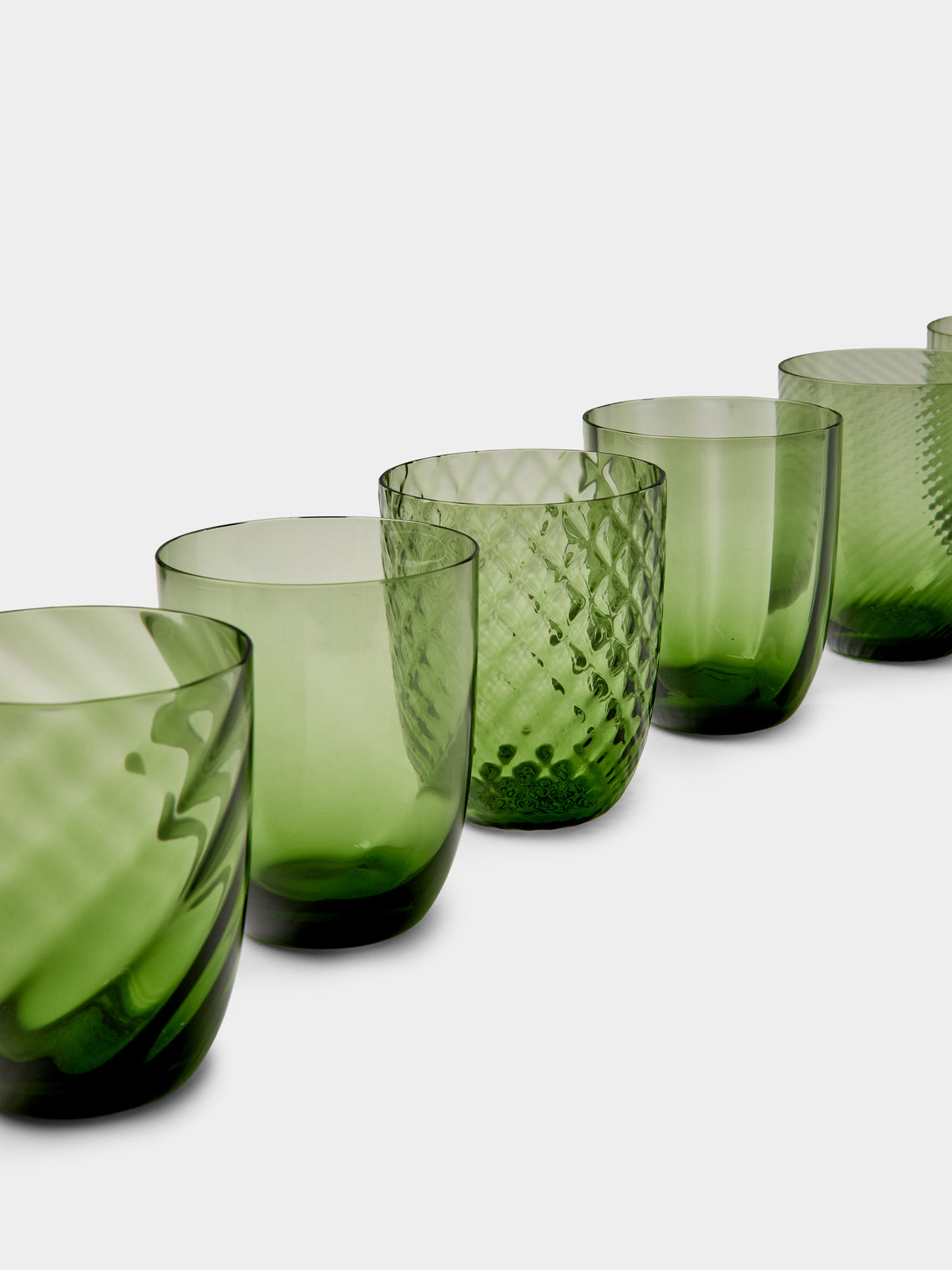 NasonMoretti - Ida Glass Water Tumblers (Set of 6) - Green - ABASK