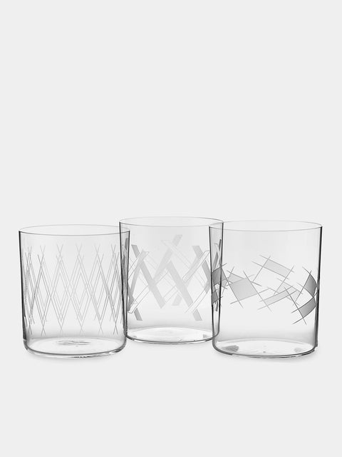 Lobmeyr - Neo Series VI Hand-Engraved Crystal Double Old Fashioned Collection - Clear - ABASK - 