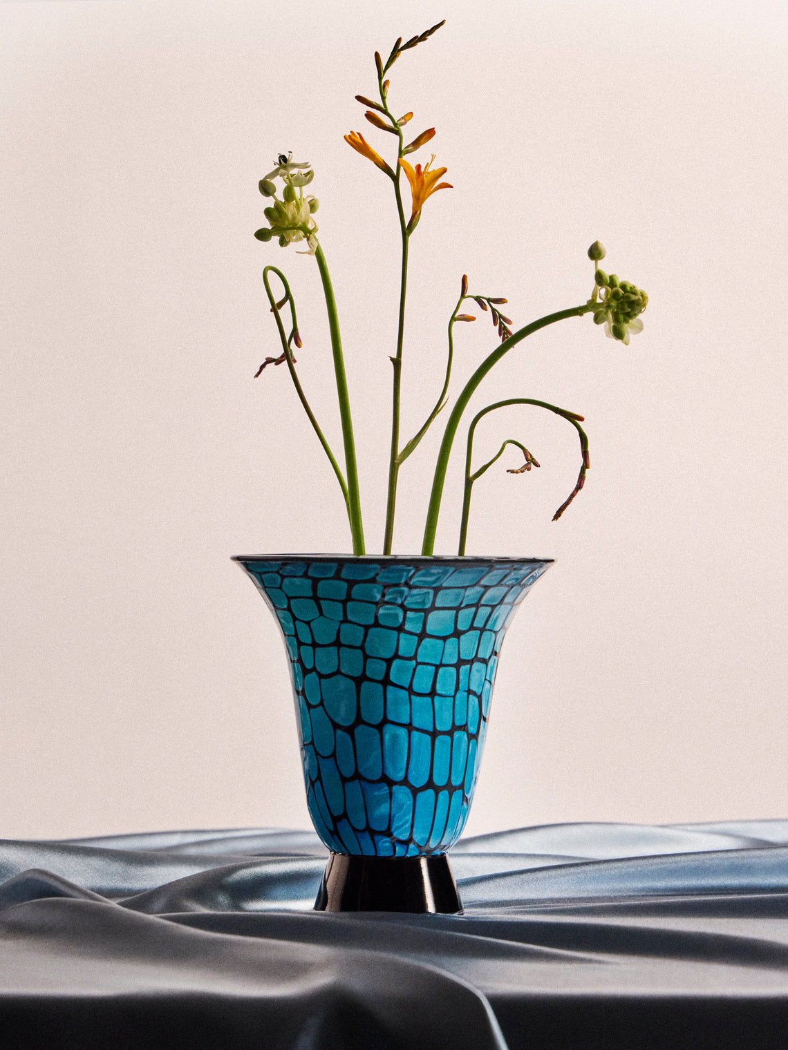 Antique and Vintage - 1960s Ercole Barovier Neo Murrine Murano Glass Vase (6.5in/17cm) - Blue - ABASK