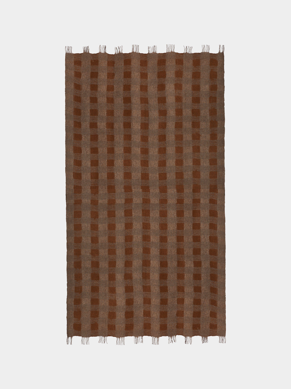 Norlha - Overfelt Husk Yak and Silk Throw (79in/2m) - Brown - ABASK - 