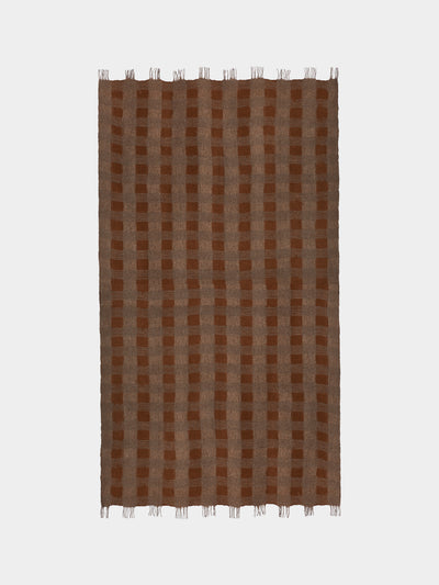 Norlha - Overfelt Husk Yak and Silk Throw (79in/2m) - Brown - ABASK - 