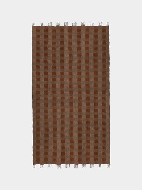 Norlha - Overfelt Husk Yak and Silk Throw (79in/2m) - Brown - ABASK - 