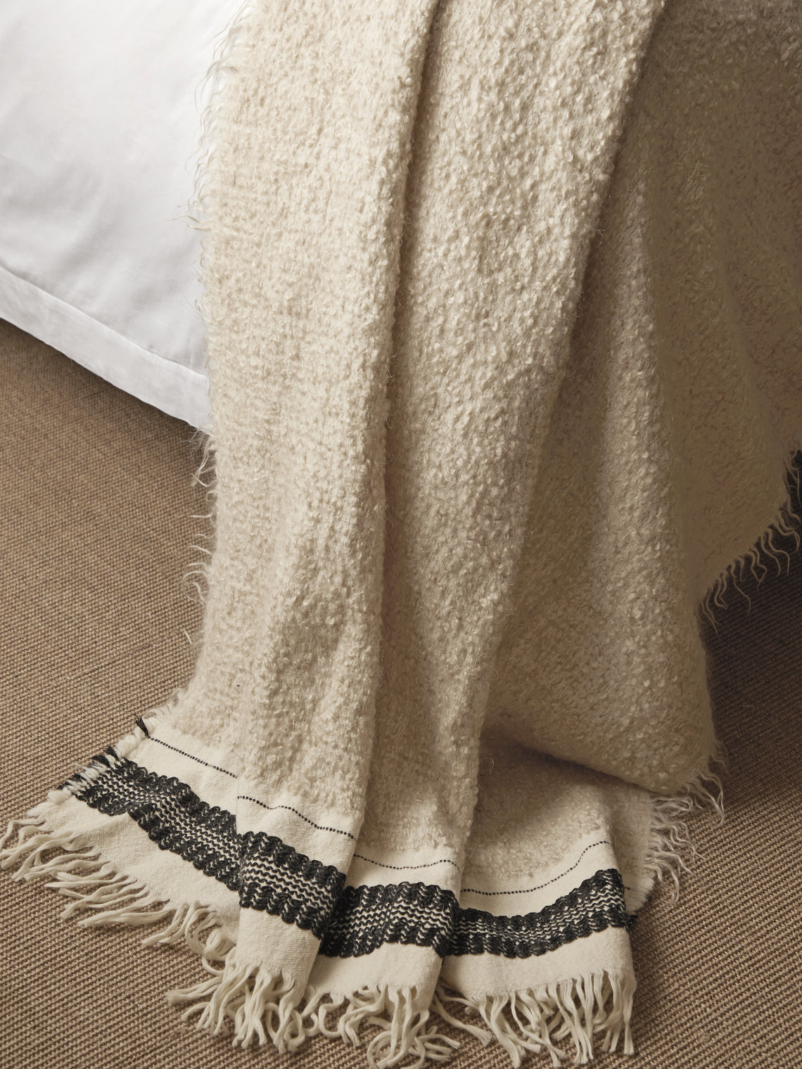 The House of Lyria - Palazzo Hand-Dyed Wool Throw (75in/1.9m) - Cream - ABASK