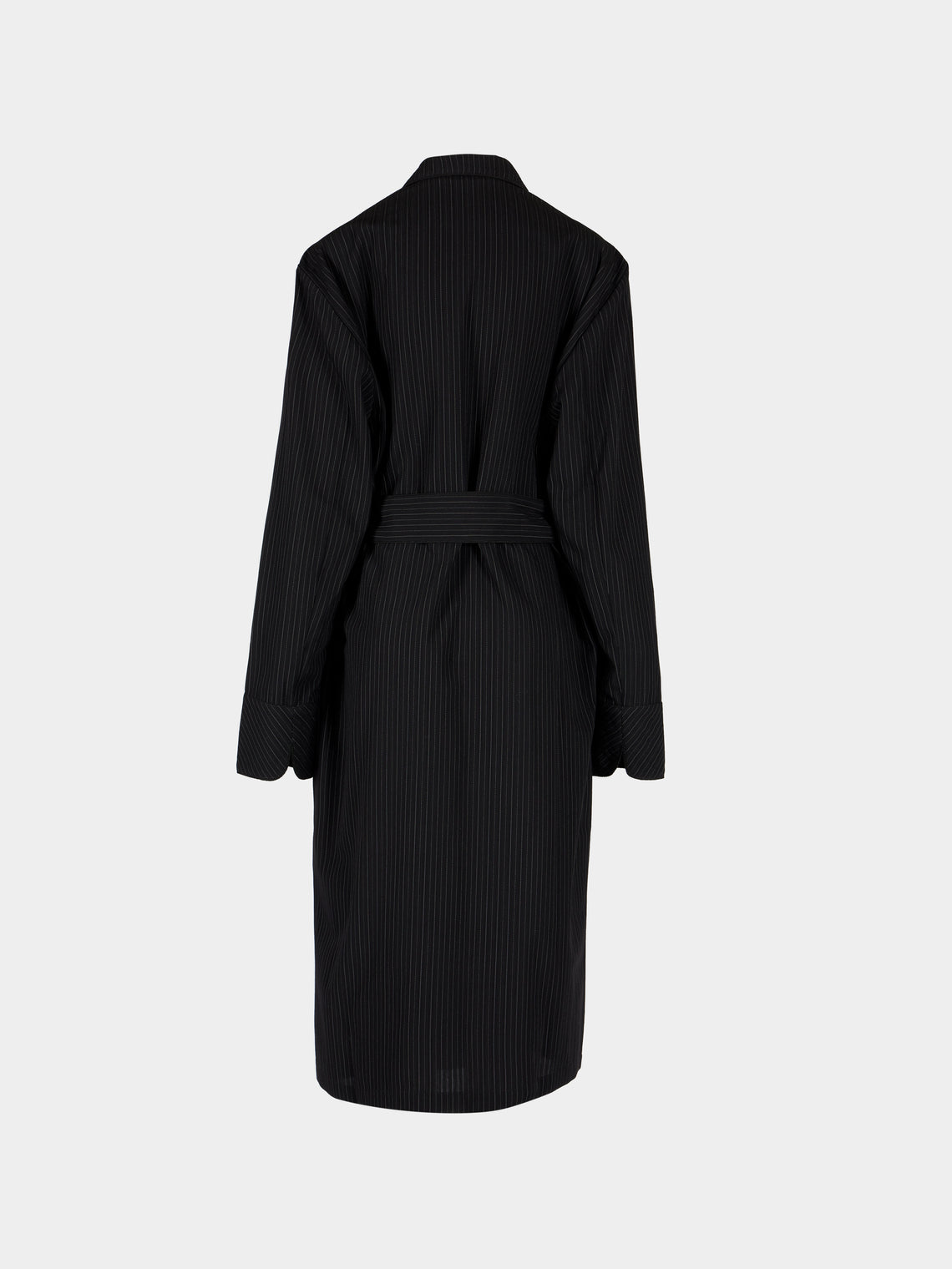 Dorso - The Gessato Wool Robe | Size: S - Black - ABASK