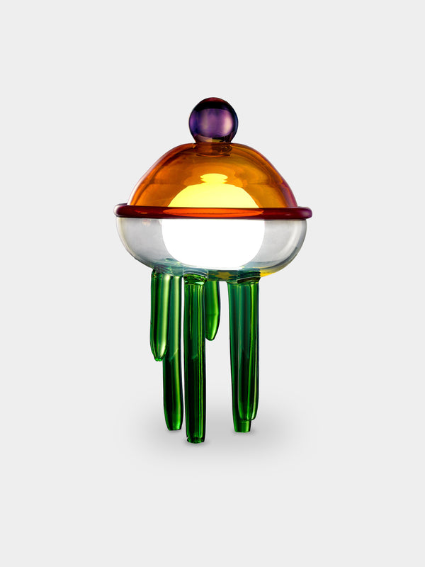 Kickie Chudikova - Pulpopolis Physalea Hand-Blown Murano Glass Portable Table Lamp - Orange - ABASK - 