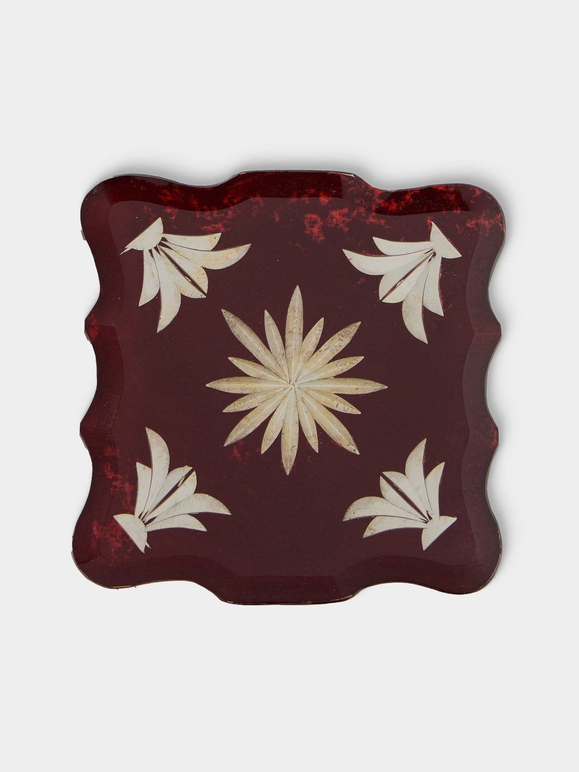 Borgo delle Tovaglie - Firenze Curio Mio Mirrored Glass Coasters (Set of 6) - Red - ABASK