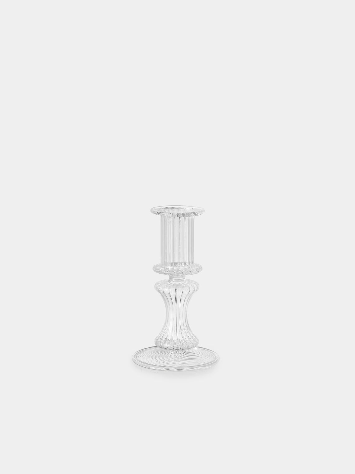 Alya Tannous - | Set of 3 | Iconica Hand-Blown Glass Candlesticks - Clear - ABASK