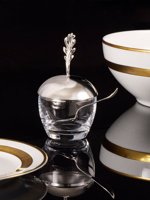 Pampaloni - Oak Leaf Silver-Plated Jam Jar - Silver - ABASK