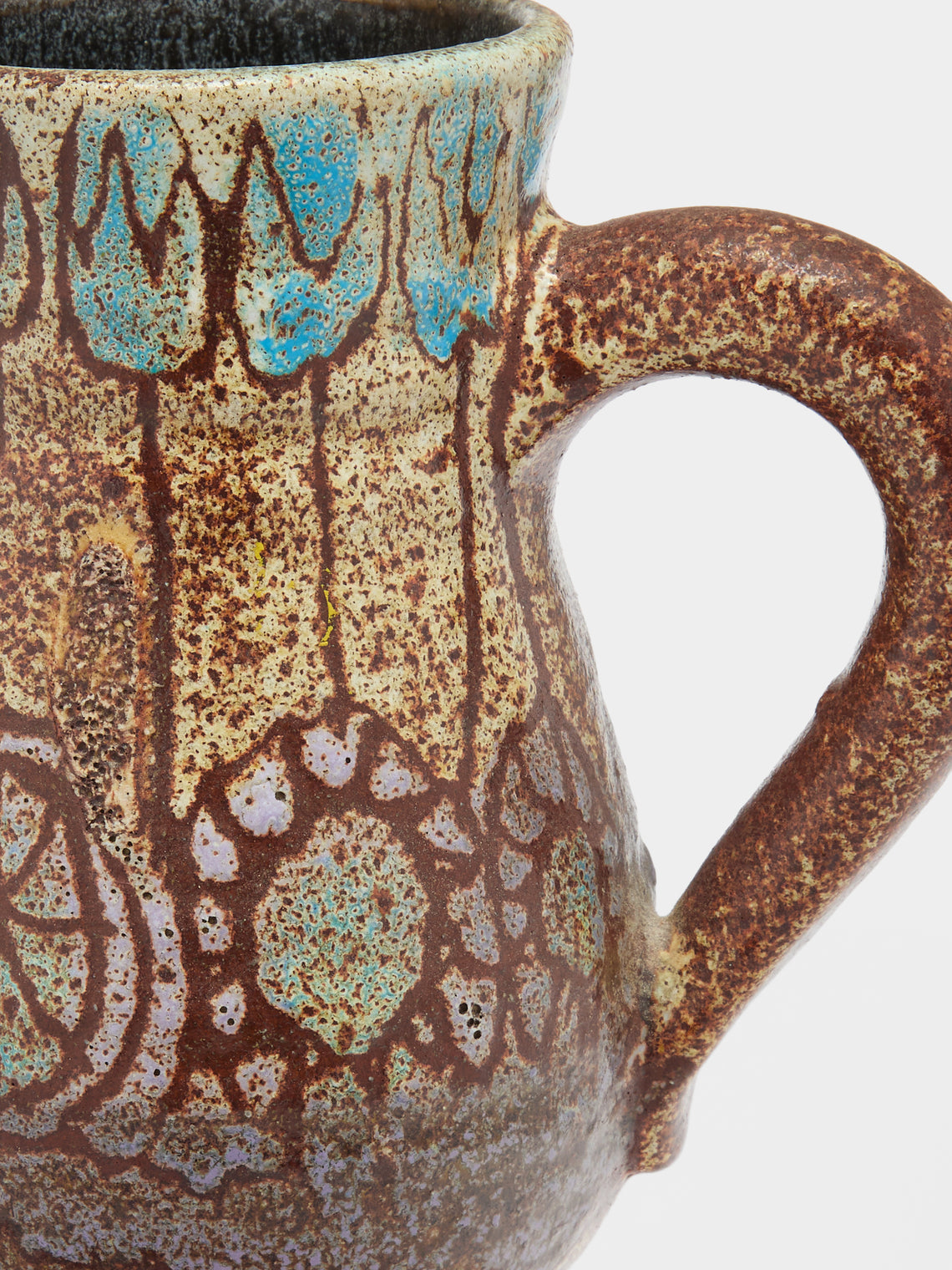 Antique and Vintage - Mid-Century Accolay Ceramic Pitcher - Brown - ABASK