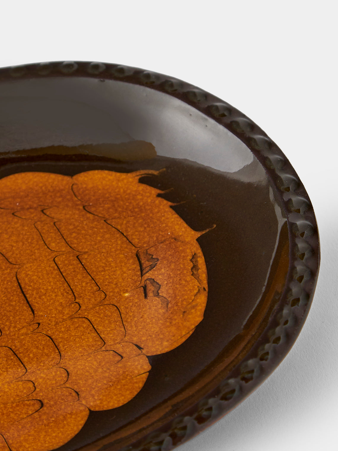 Aono Pottery - Slipware Oval Dish - Brown - ABASK