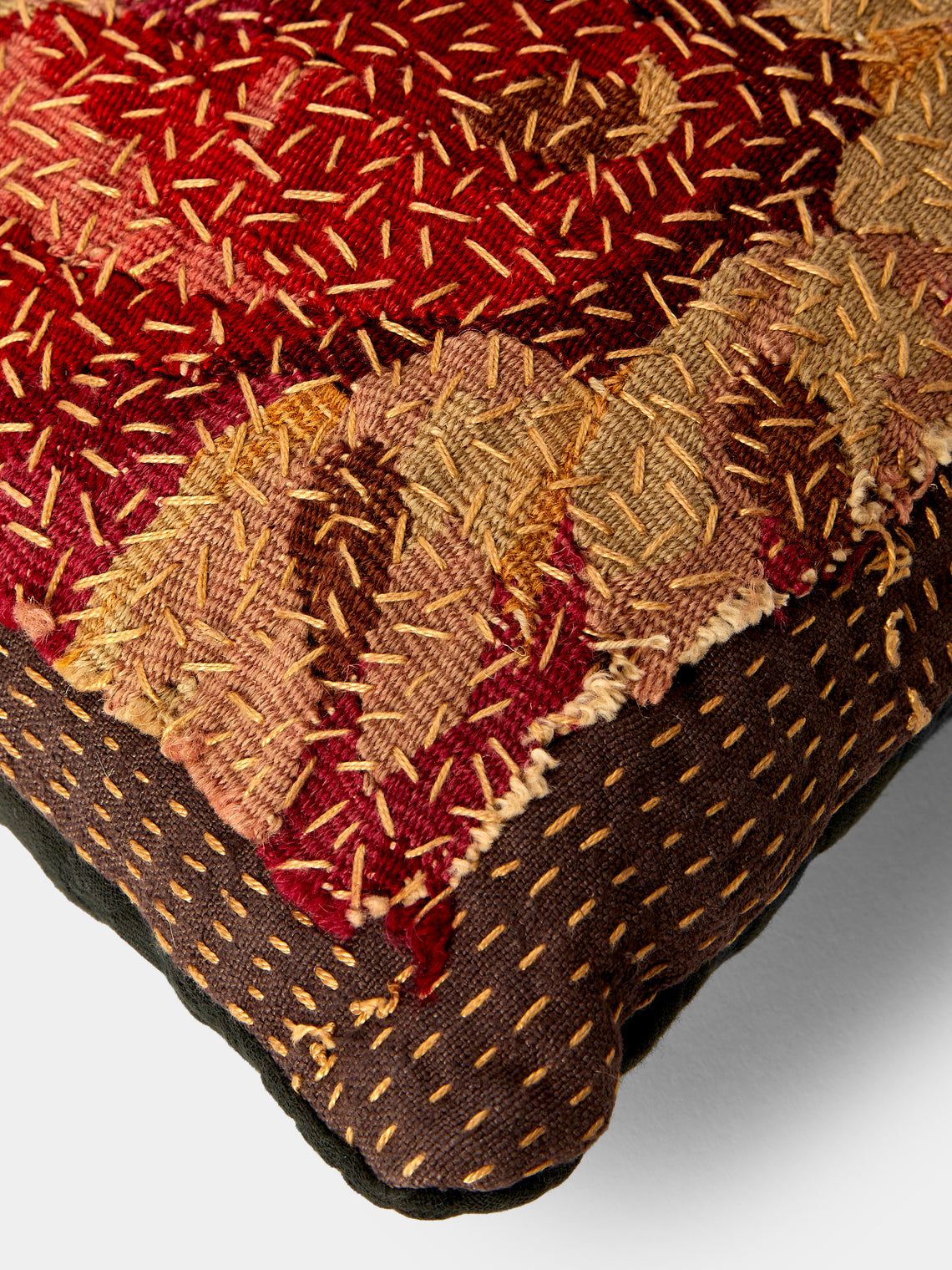 By Walid - 19th-Century Napolean III Aubusson Tapestry and Linen Cushion (19in/48cm) - Multiple - ABASK