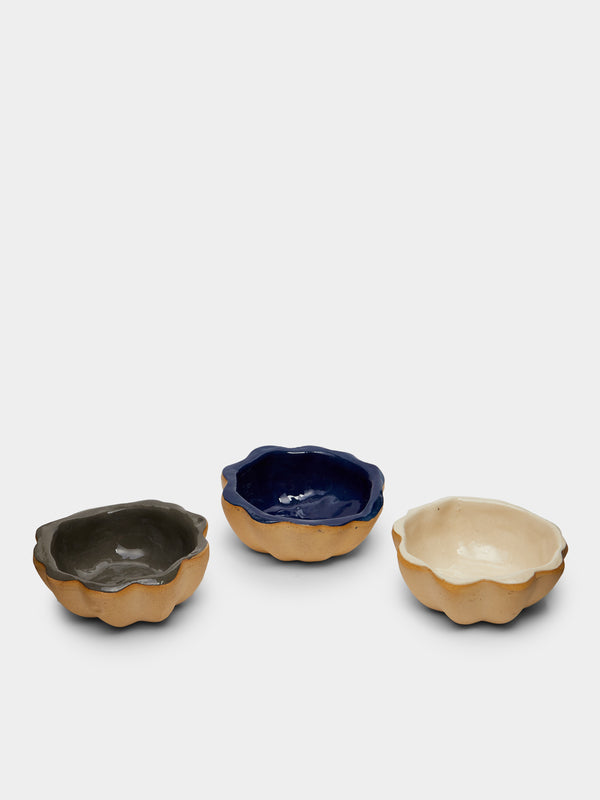 Terrafirma Ceramics - Ceramic Scalloped Dipping Bowls (Set of 3) -  - ABASK - 