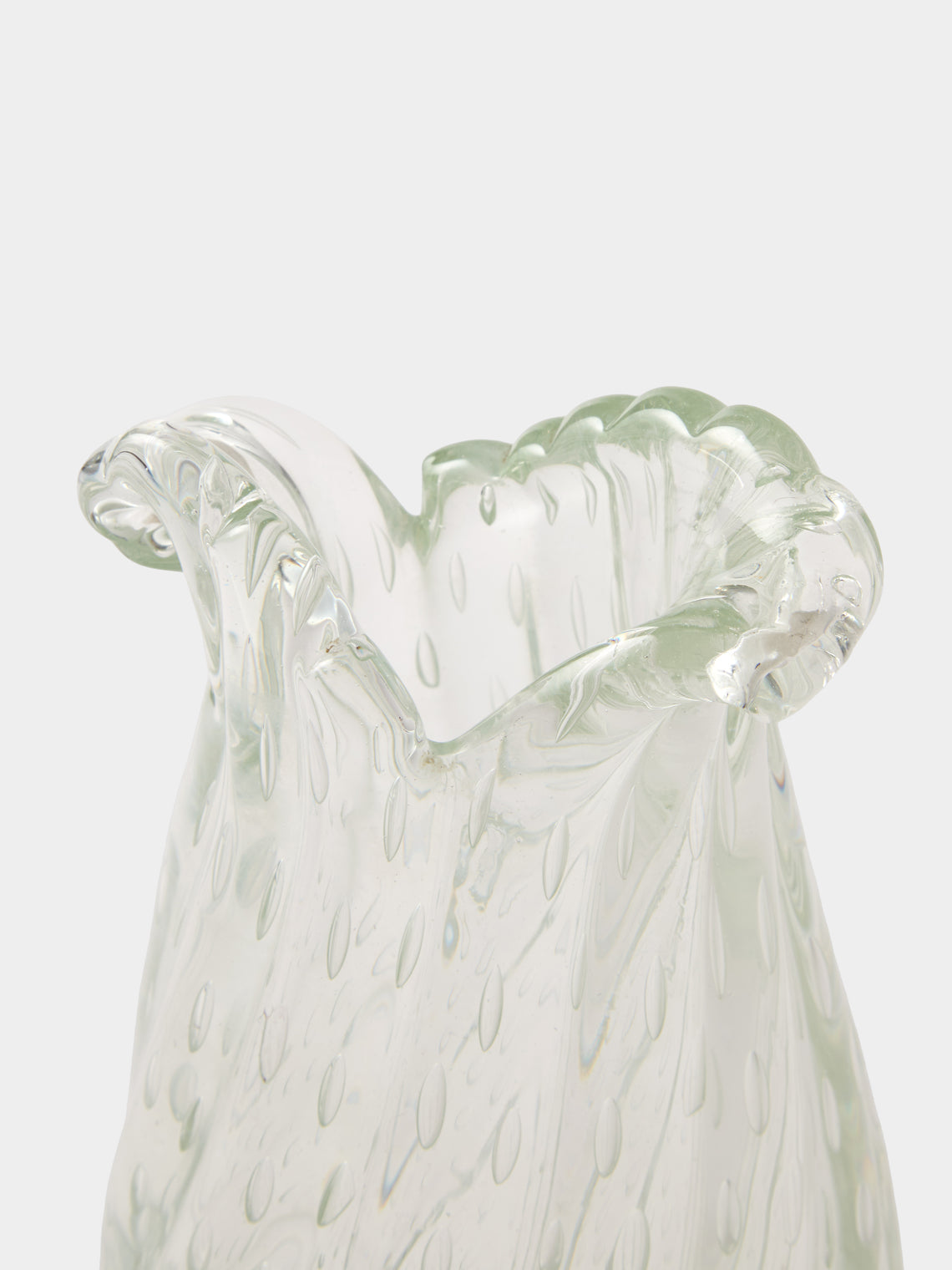 Antique and Vintage - 1940s Barovier Bullicante Murano Glass Vase - Clear - ABASK